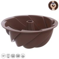ORION Silicone cake mold, FLOWER cake, ø 23.5 cm, height 9.5 cm, brown