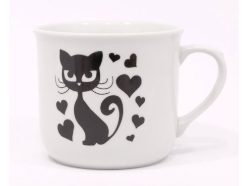 Český porcelán a.s. Dubí Hrnek VAŘÁK 0,65 l, kočky srdíčka