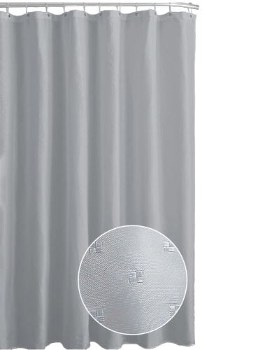 DURAMAT Koupelnový závěs JAQUARD, 180 x 200 cm, textilní, šedý