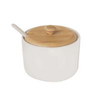 ORION Sugar bowl with spoon WHITELINE dia. 9.5 cm, portion/wood