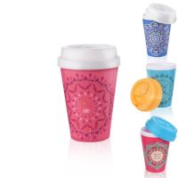 ORION Thermal mug cup with lid 0.3 l MANDALA, plastic, decors mix