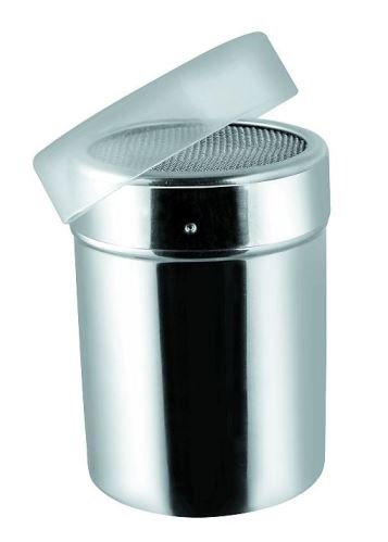 Cukřenka na moučkový cukr 300 ml nerezová, s víčkem