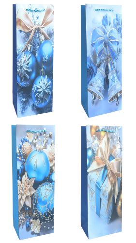 Dárková taška vánoční 35 x 12 x 9 cm, dekory mix