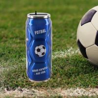 ORION Termoska plechovka s pítkem 0,5 l nerez, FOTBAL modrá_2 (1)