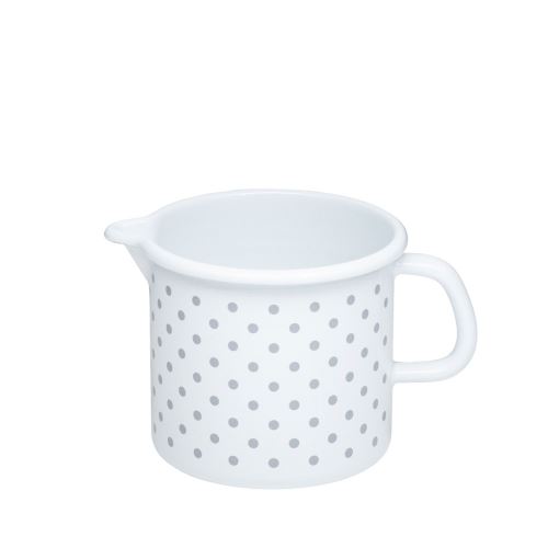 RIESS Hrnek s výlevkou 10 cm 0,75 l, bílý/puntík