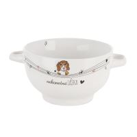 ORION Bowl with handles ENDLESS LOVE dog 730 ml, ceramic
