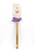 ALVARAK Kitchen spatula 30 cm, silicone/wood, muffin pink