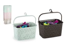 PLASTIC FORTE Rattan peg basket, plastic, mixed colors