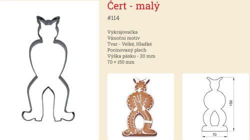 SMOLÍK Vykrajovátko čert 15 cm
