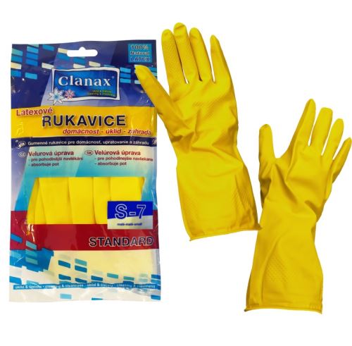 CLANAX Rukavice z přírodního latexu S ( 7 ), žluté_0