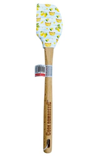 ALVARAK Stěrka kuchyňská 30 cm, silikon/dřevo, muffin citron