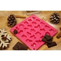 TORO Forma vánoční tvary 25 ks, 17,8 x 18,7 x 1,3 cm, růžová, silikon_3 (2)