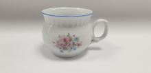 CZECH PORCELAIN Mug DARUME 0.3 l, 14858 delicate flowers, blue line