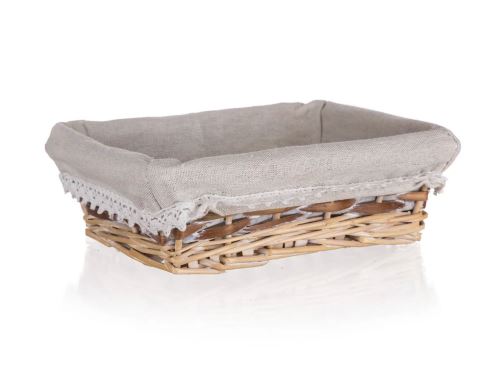 HOME DECOR Košík DUO obdélník 21 x 16 x v.6,5 cm, proutěný