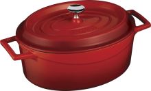 LAVA Oval cast iron baking pan 6 l, 33 cm, red