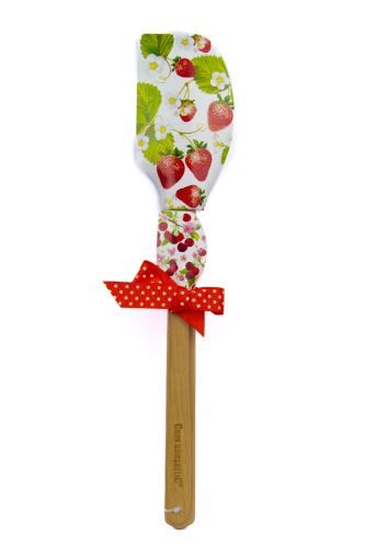 ALVARAK Stěrka kuchyňská 2 ks 32 + 21 cm, silikon/dřevo, jahoda/třešeň