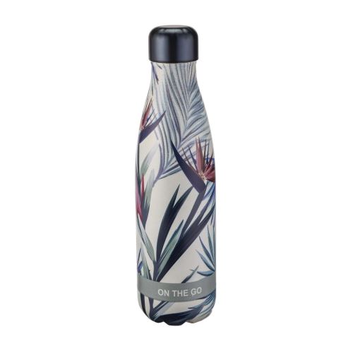 KITCHISIMO Nerezová termoska se stop ventilem 480 ml, design listů
