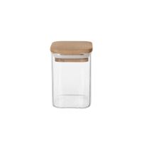 ORION Jar 0.25 l square, glass/bamboo