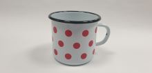 Mug 9 cm 0.5 l, red / white polka dot
