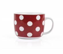 BANQUET Mug DOTS red/polka dot 730 ml, ceramic