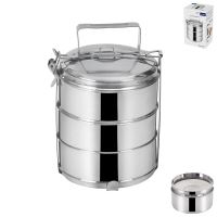 ORION Food carrier + lids 3 x 1.3 l, diam. 16 cm, stainless steel