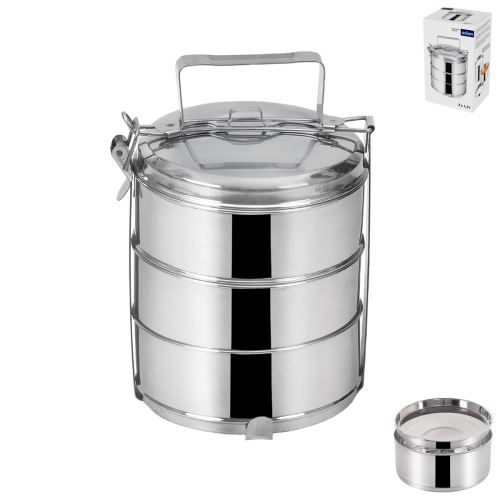 ORION Jídlonosič + víka 3 x 1,3 l, pr. 16 cm, nerez