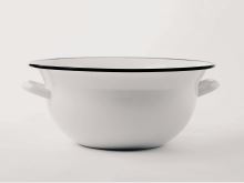 Slicer with handles, kneading bowl 32 cm, 6 l, enamel, white