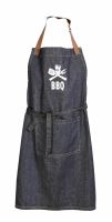 FORBYT Kitchen apron with pocket HEART 70 x 90 cm, checkered, burgundy