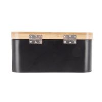 ORION Chlebovka 30 x 19,5 x v.14,5 cm BLACK, plech/bambus_4 (3)