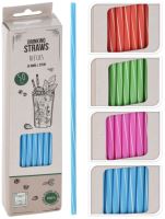 Straws straight fixed 50 pcs., plastic, mixed colors