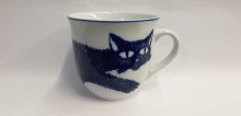 CZECH PORCELAIN MIREK mug 0.4 l, blue cat
