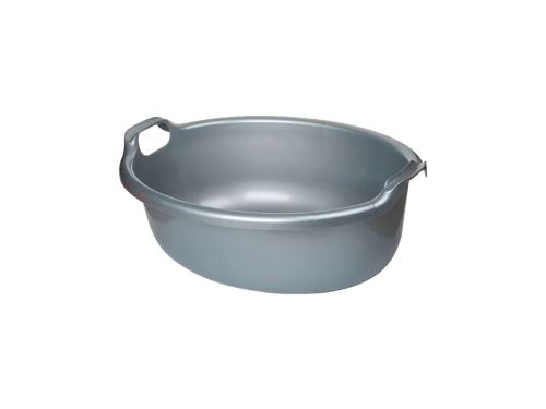 POBEDA Škopek oválný 42 l, 56 x 73 x v.28 cm, plast, stříbrný_0