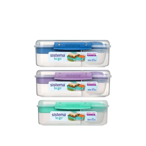 SISTEMA Svačinový box dělený To Go Bento Lunch s nádobou na jogurt a 2 tácky 1,65 l, mo_0