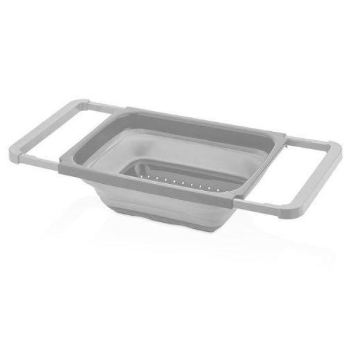 KITCHISIMO Cedník skládací s nastavitelnými úchyty 39-55 x 26,5 cm