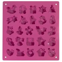 TORO Forma vánoční tvary 25 ks, 17,8 x 18,7 x 1,3 cm, růžová, silikon_2 (1)