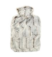 HUGO FROSCH Thermofor CLASSIC made of artificial fur with lining, heating bottle 1.8 l, brown/silver