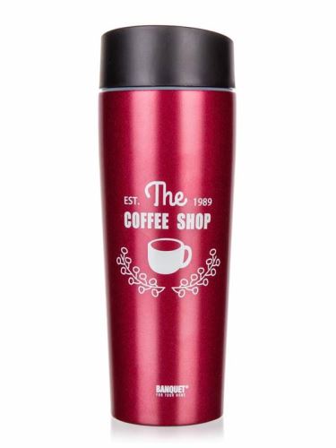 BANQUET Termohrnek COFFEE 350 ml, bordo, nerez