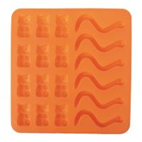 ORION Forma silikonová GUMÍDCI, ŽÍŽALY, 16 x 20 x 1 cm, oranžová