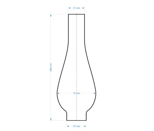 SIMAX Cylindr č. 5 (3,7 cm) v. 20 cm, náhradní díl, petrolejová lampa_0
