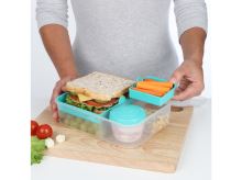SISTEMA Svačinový box dělený To Go Bento Lunch s nádobou na jogurt a 2 tácky 1,65 l, mo_0 (2)