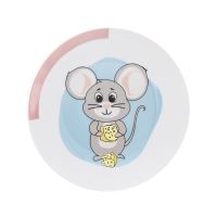 ORION Children's shallow plate MOUSE diameter 21 cm, porcelain