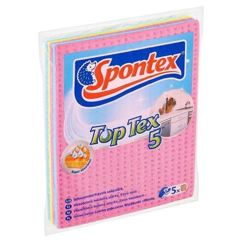 SPONTEX Utěrka houbová sada TOP TEX 5 ks, 17,5 x 15,5 cm, celulosa