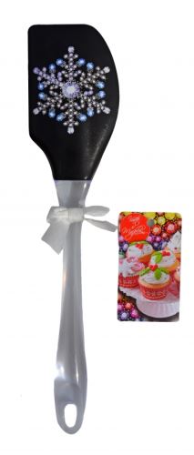 ALVARAK Stěrka kuchyňská 26 cm, silikon, černá/vločka