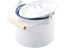Bandaska, watering can with lid 2 l, white, enamel
