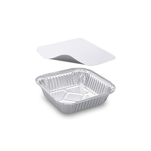 Miska s víčkem ALU 5 ks, 16,4 x 16,4 x v.6 cm, 500 ml