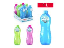 PLASTIC FORTE Water bottle 1 l, mixed colors