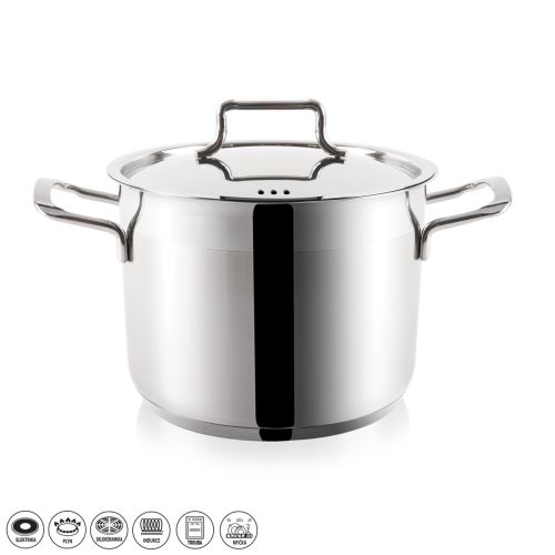 ORION Hrnec ANETT o 28 cm, 14 l, výška 25 cm, nerezová poklice
