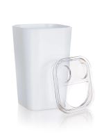 BRILANZ Kelímek na kartáčky 7,3 x 7,3 x v.11 cm, plast, bílý_2 (1)