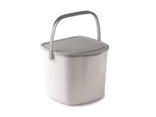SNIPS Koš na bioodpad 3 l, bílý + sv.šedé víko, plast