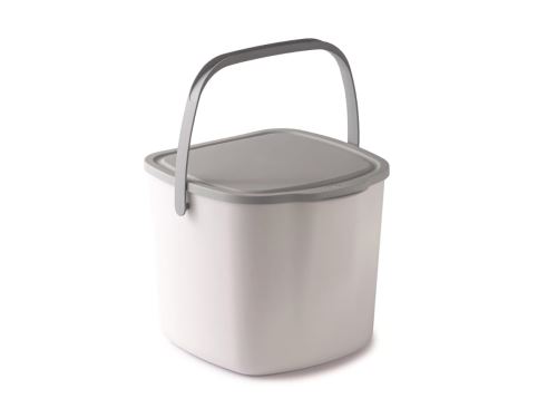 SNIPS Koš na bioodpad 3 l, bílý + sv.šedé víko, plast